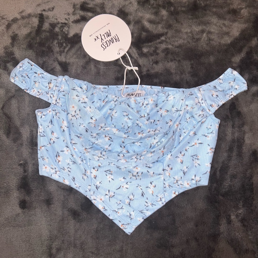 Princess Polly Jackson Top in Blue Floral Size 4 New with tag - Picture 6 of 14